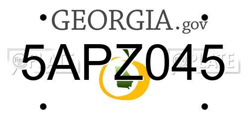 5APZ045 Georgia License Plate