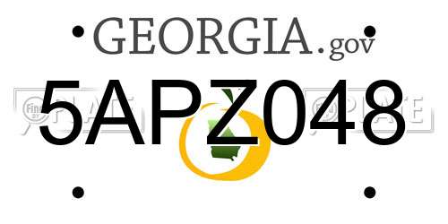 5APZ048 Georgia License Plate