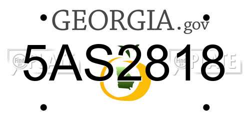 5AS2818 Georgia License Plate