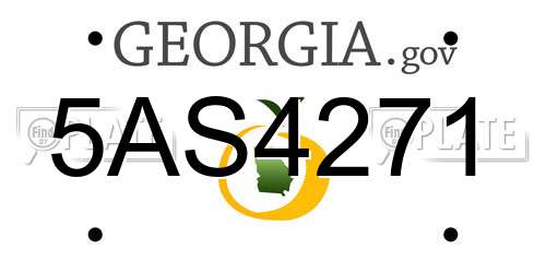 5AS4271 Georgia License Plate