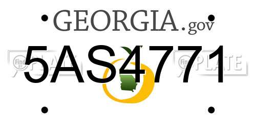 5AS4771 Georgia License Plate