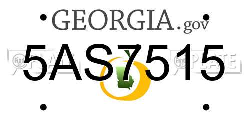 5AS7515 Georgia License Plate
