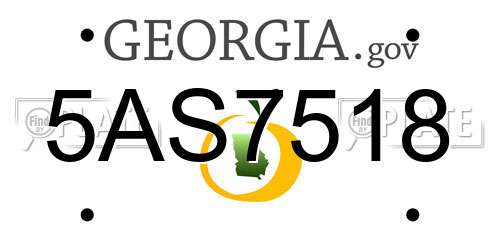 5AS7518 Georgia License Plate