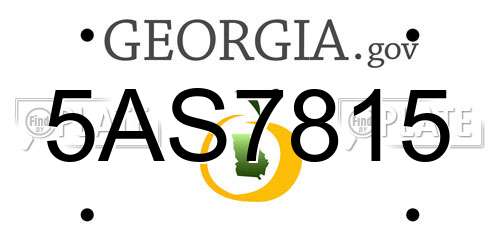 5AS7815 Georgia License Plate
