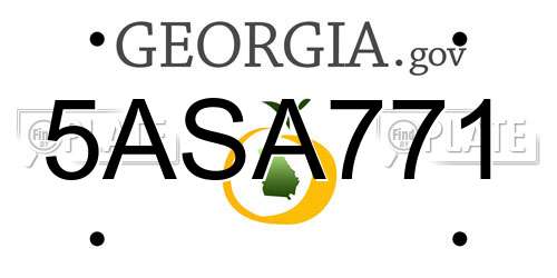 5ASA771 Georgia License Plate