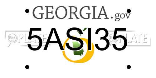 5ASI35 Georgia License Plate
