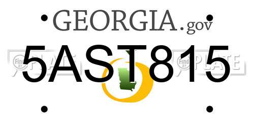 5AST815 Georgia License Plate