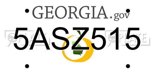 5ASZ515 Georgia License Plate