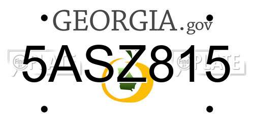 5ASZ815 Georgia License Plate