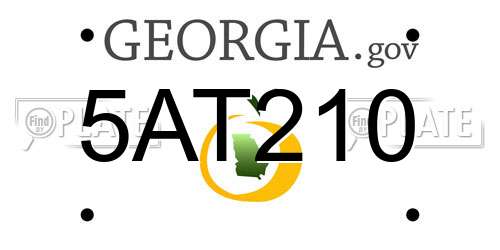 5AT210 Georgia License Plate