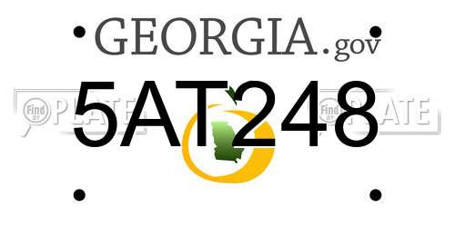 5AT248 Georgia License Plate