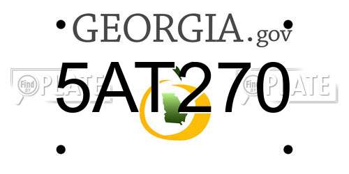 5AT270 Georgia License Plate