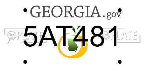 5AT481 Georgia License Plate