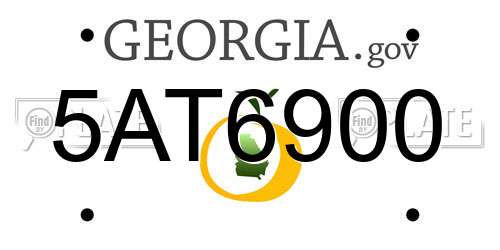 5AT6900 Georgia License Plate