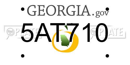 5AT710 Georgia License Plate