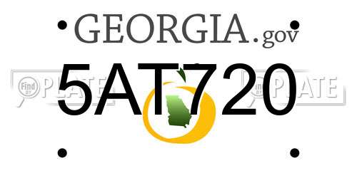 5AT720 Georgia License Plate
