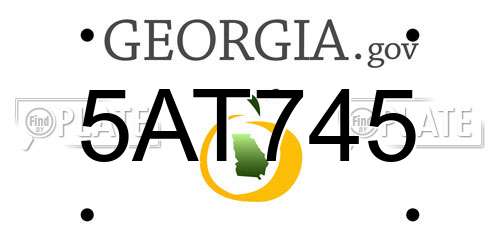 5AT745 Georgia License Plate
