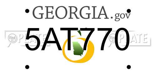 5AT770 Georgia License Plate