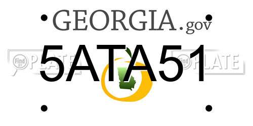 5ATA51 Georgia License Plate
