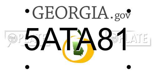 5ATA81 Georgia License Plate