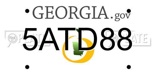 5ATD88 Georgia License Plate