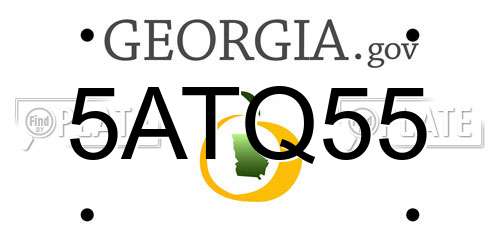 5ATQ55 Georgia License Plate