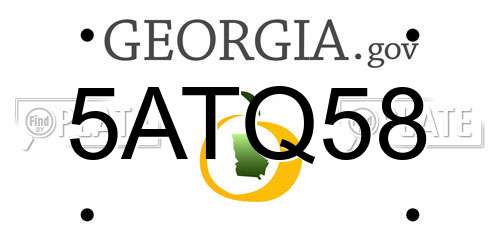 5ATQ58 Georgia License Plate