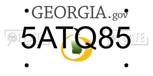 5ATQ85 Georgia License Plate