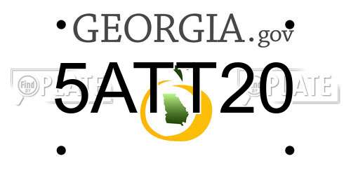 5ATT20 Georgia License Plate