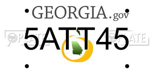 5ATT45 Georgia License Plate