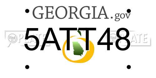 5ATT48 Georgia License Plate