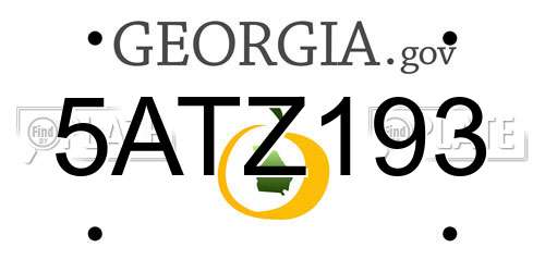 5ATZ193 Georgia License Plate