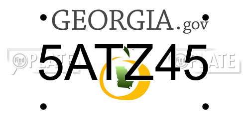 5ATZ45 Georgia License Plate