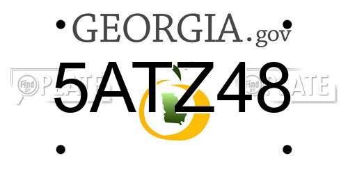 5ATZ48 Georgia License Plate
