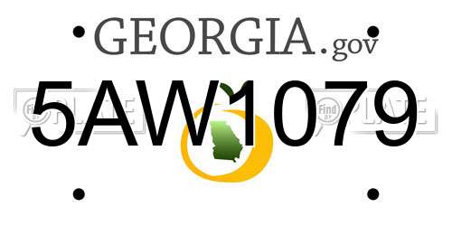 5AW1079 Georgia License Plate