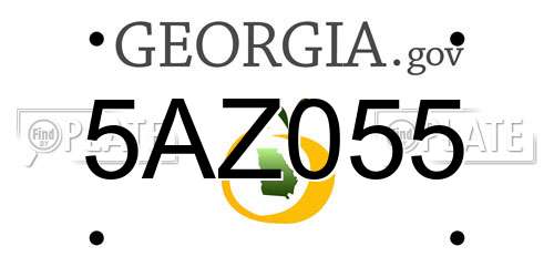 5AZ055 Georgia License Plate