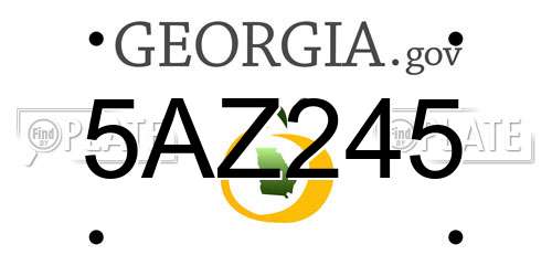 5AZ245 Georgia License Plate