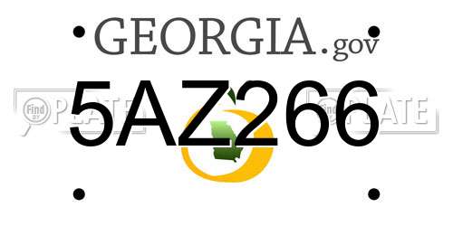 5AZ266 Georgia License Plate