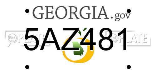 5AZ481 Georgia License Plate