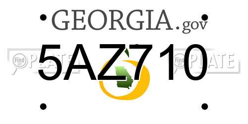 5AZ710 Georgia License Plate