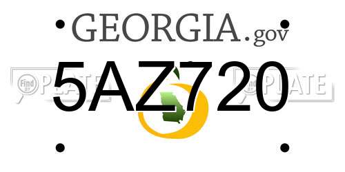 5AZ720 Georgia License Plate