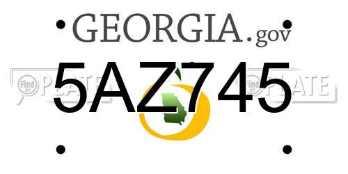 5AZ745 Georgia License Plate