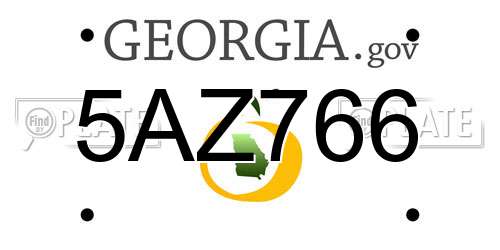 5AZ766 Georgia License Plate