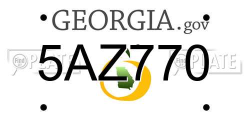 5AZ770 Georgia License Plate