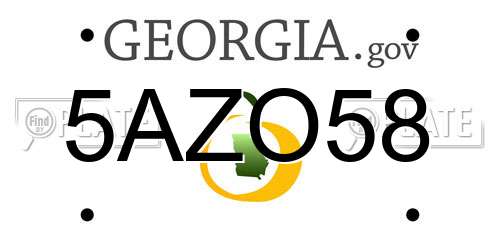 5AZO58 Georgia License Plate