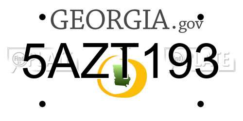 5AZT193 Georgia License Plate
