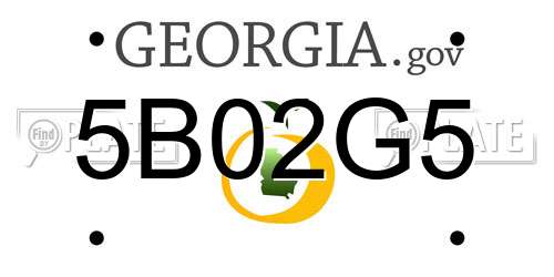 5B02G5 Georgia License Plate