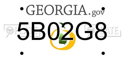 5B02G8 Georgia License Plate