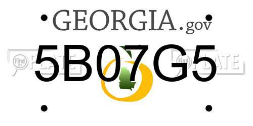 5B07G5 Georgia License Plate