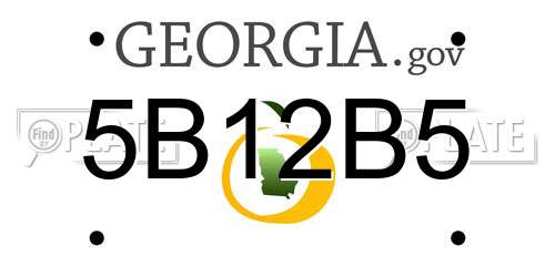 5B12B5 Georgia License Plate